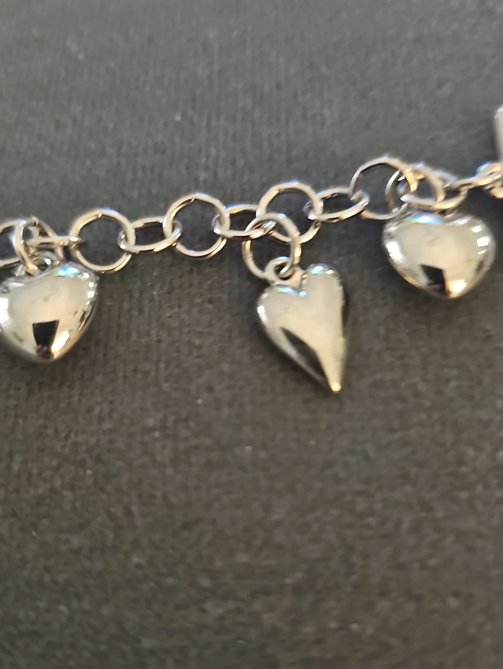 Unbranded Heart Charm Toggle Bracelet Womens Size 8.5 Silver Y2K Romantic Rolo